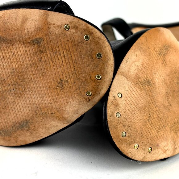 Louise et Cie Black & Silver Peep Toe Heeled Sandals, Size 8.5/38.5 - Picture 13 of 13